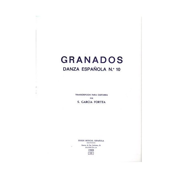 Granados Danza Espanola No.10 Melancolica (fortea) Gtr