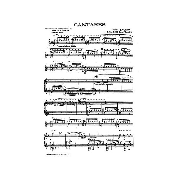 Joaquin Turina: Cantares For Voice and Guitar