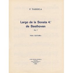 Beethoven Largo De La Sonata No.4 Op.7 (tarrega) Guitar