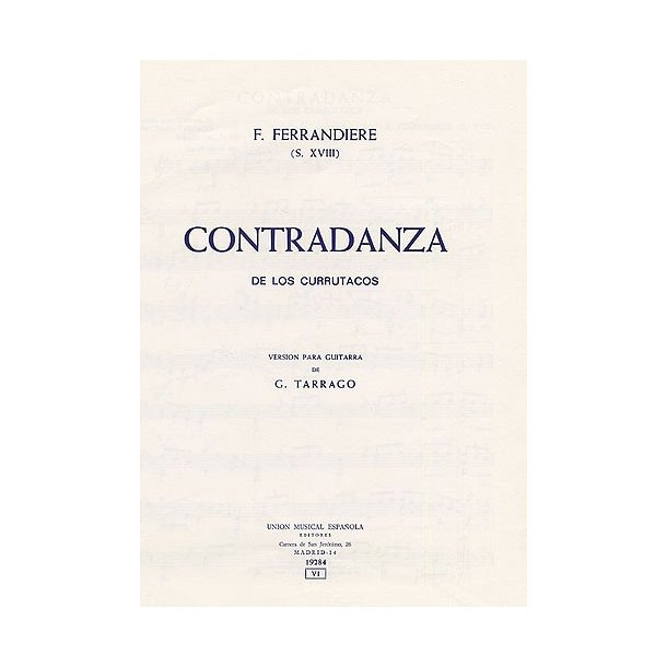 Ferandiere Contradanza (Tarrago) Guitar