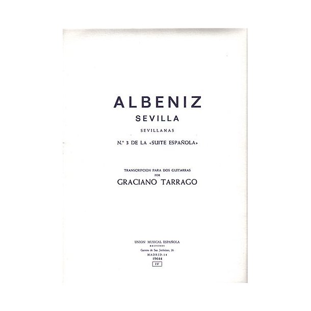 Albeniz Sevilla Sevillanas (tarrago) 2 Guitars