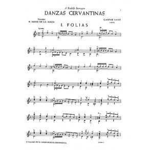 Sanz: Danzas Cervantinas (R Sainz De La Maza) for Guitar