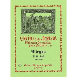 Bach Allegro (r Sainz De La Maza) Guitar