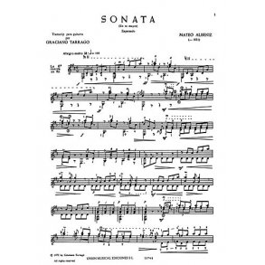 Albeniz: Sonata In Re Mayor D Major Zapateado (Tarrago) for Guitar