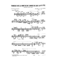 Weiss: Tombeau Sur La Mort De Mr Compt De Logy (Balaguer)