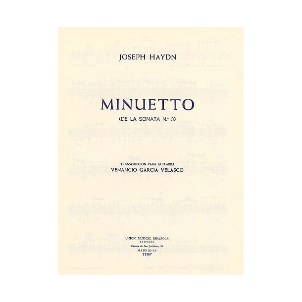 Haydn Minuetto (garcia Velasco) Guitar