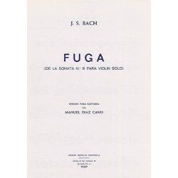 Bach Fuga De La Sonata 3 (diaz Cano) Guitar