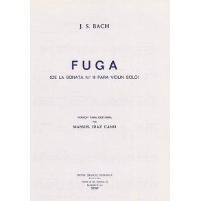 Bach Fuga De La Sonata 3 (diaz Cano) Guitar