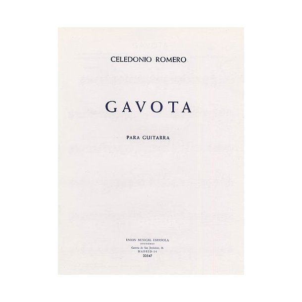 Romero (celedonio) Gavota Guitar