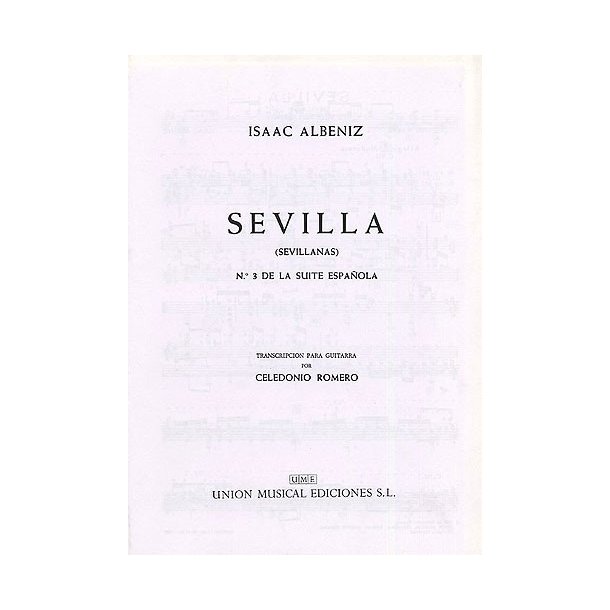 Albeniz Sevilla Sevillanas No.3 De La Suite Espanola (romero) Gtr