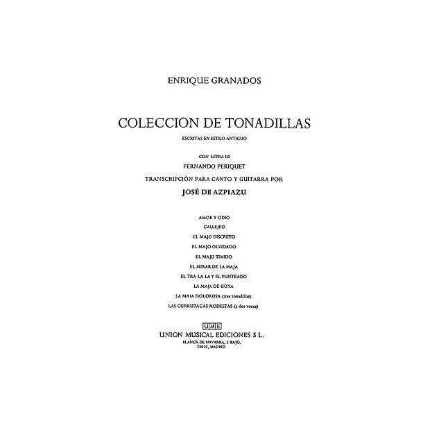 Enrique Granados: Coleccion De Tonadillas (Voice/Guitar)