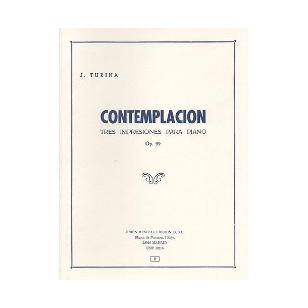 Turina Contemplacion Do Tres Impresiones Piano