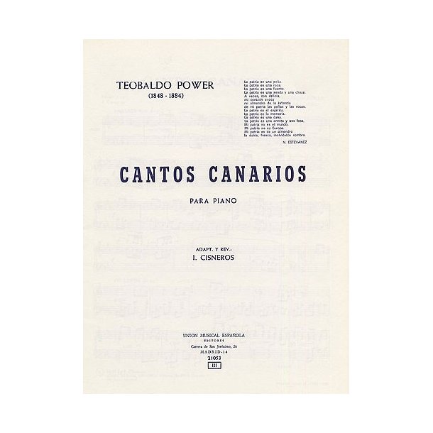 Power Cantos Canarios Rev Cisneros Piano