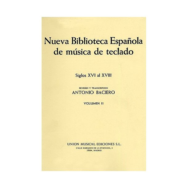 Varios Nueva Biblioteca Espanola De Musica De Teclado Vol.2
