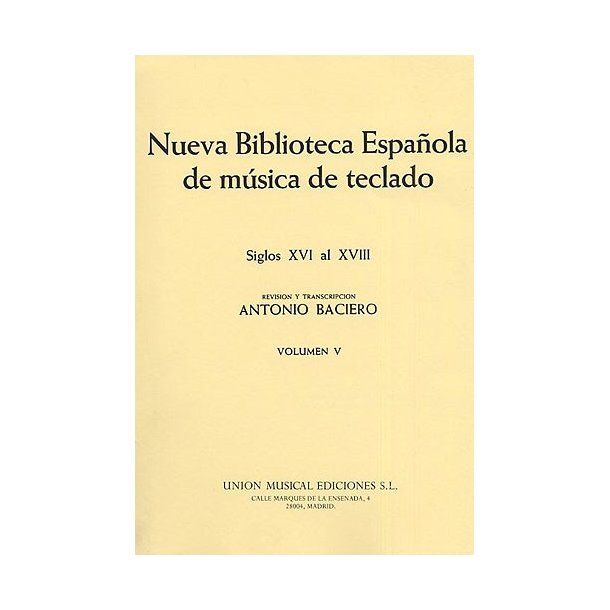 Varios Nueva Biblioteca Espanola De Musica De Teclado Vol.5