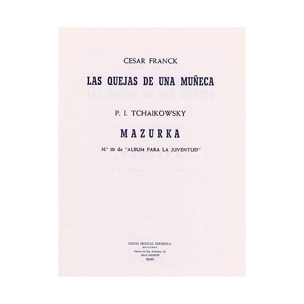 Franck Las Quejas/tchaikovsky Mazurka