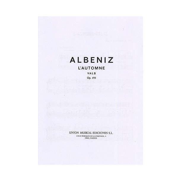 Albeniz L'automne Vals Op.170 Piano