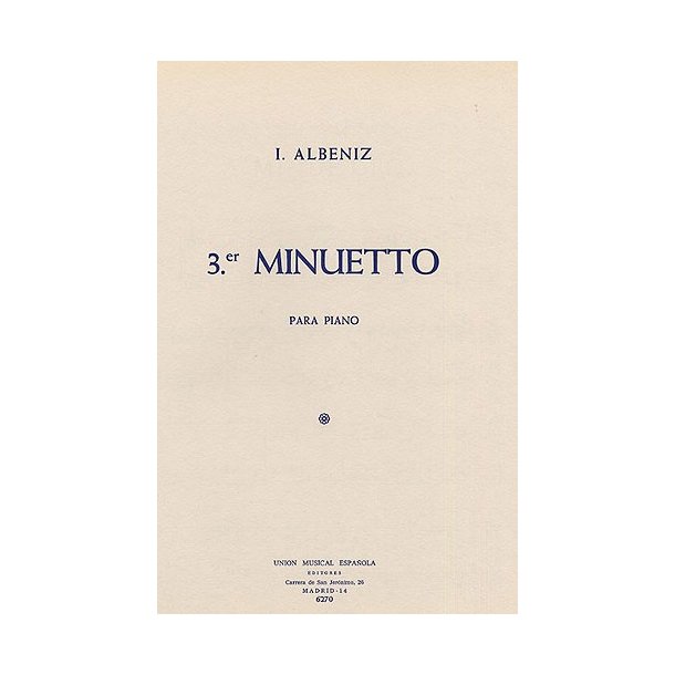 Albeniz Tercer Minuetto Piano
