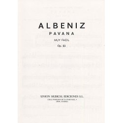 Albeniz Pavana Facil Para Manos Pequenas Op.83 Piano