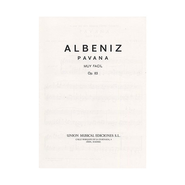 Albeniz Pavana Facil Para Manos Pequenas Op.83 Piano