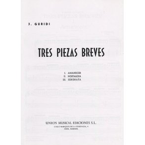 Guridi Tres Piezas Breves Piano