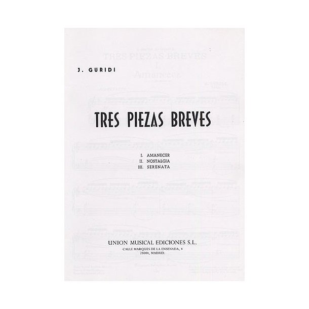 Guridi Tres Piezas Breves Piano