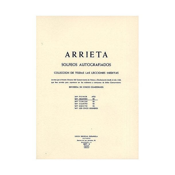 E. Arrieta: Coleccion De Solfeo II