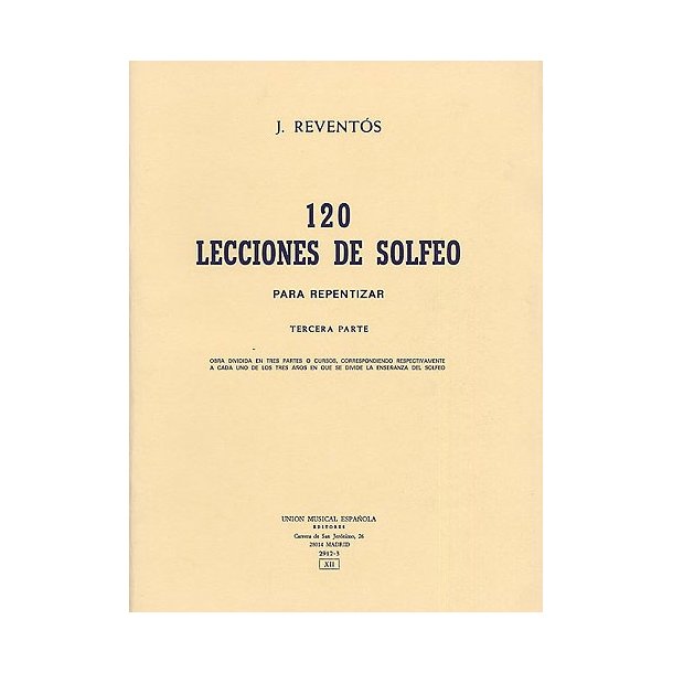 Reventos 120 Lecciones De Solfeo Iii