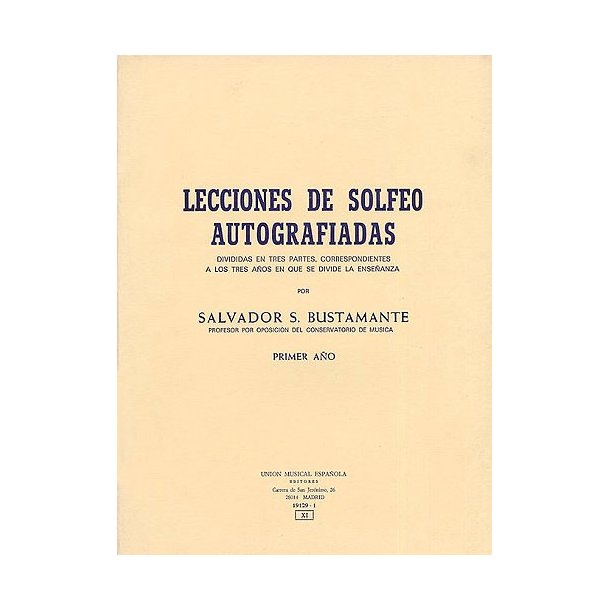 Bustamante Lecciones De Solfeo I