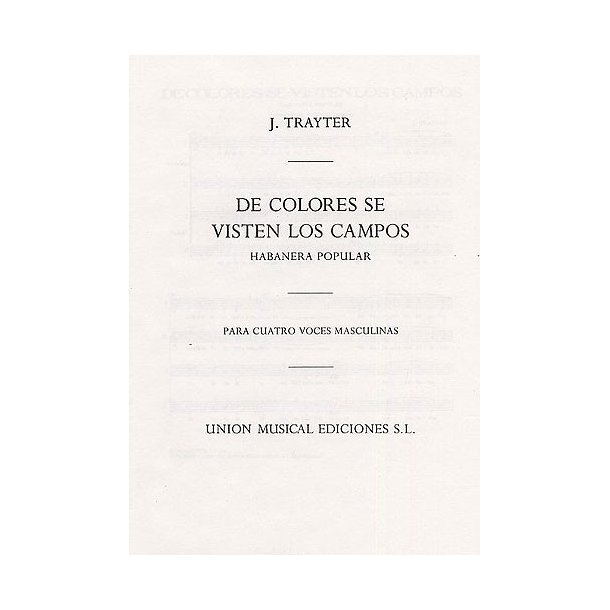 Trayter De Colores Se Visten Los Campos Satb