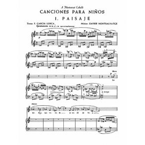 Xavier Montsalvatge: Canciones Para Ninos