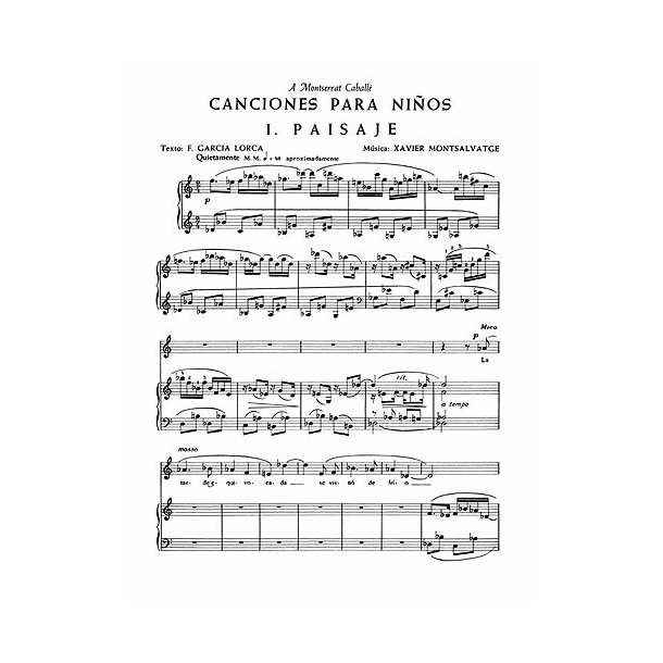 Xavier Montsalvatge: Canciones Para Ninos