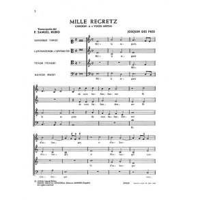Josquin Des Prez: Mile Regretz (SATB)
