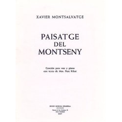 Montsalvatge Paisatge Del Montseny Voice/piano