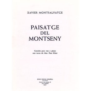 Montsalvatge Paisatge Del Montseny Voice/piano
