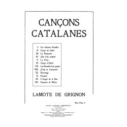 Juan Lamote De Grignon: Can&ccedil;ons Catalanes