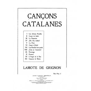 Juan Lamote De Grignon: Cançons Catalanes