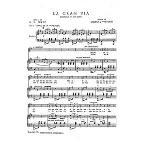 Federico Chueca and Joaquin Valverde: La Gran Via No. 3 Tango De La Menegilda