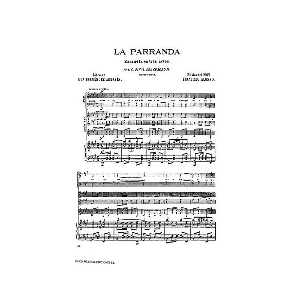Alonso: La Parranda No.6 Canto A Murcia for Voice and Piano
