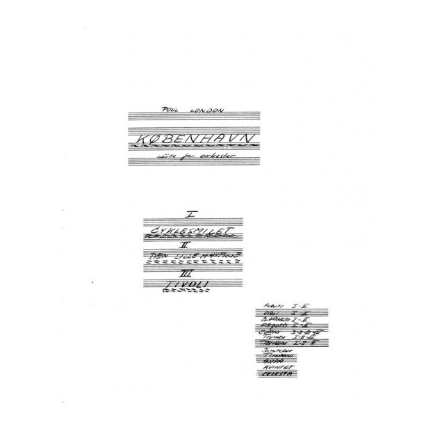 Poul London: K&oslash;benhavn - Suite For Orkester (Score)