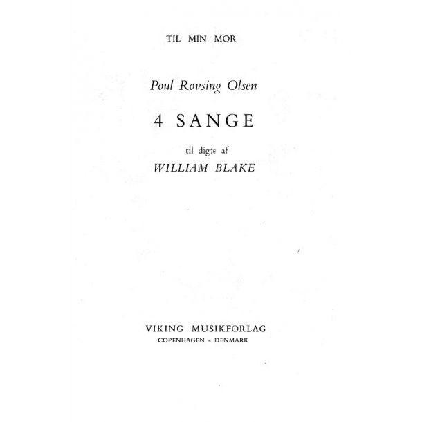 Olsen 4 Sange Op. 7 Vce/Pfa