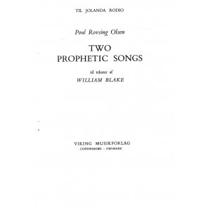 Poul Rovsing Olsen Two Prophetic Songs Sop/Pf