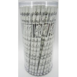 Single White Musical Stave HB Pencil (Pack Of 100)