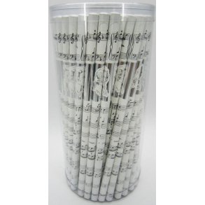 Single White Musical Stave HB Pencil (Pack Of 100)