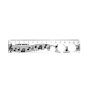 15cm Ruler: Music Notes Design
