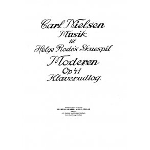Carl Nielsen: Moderen Op.41 (Piano Score)