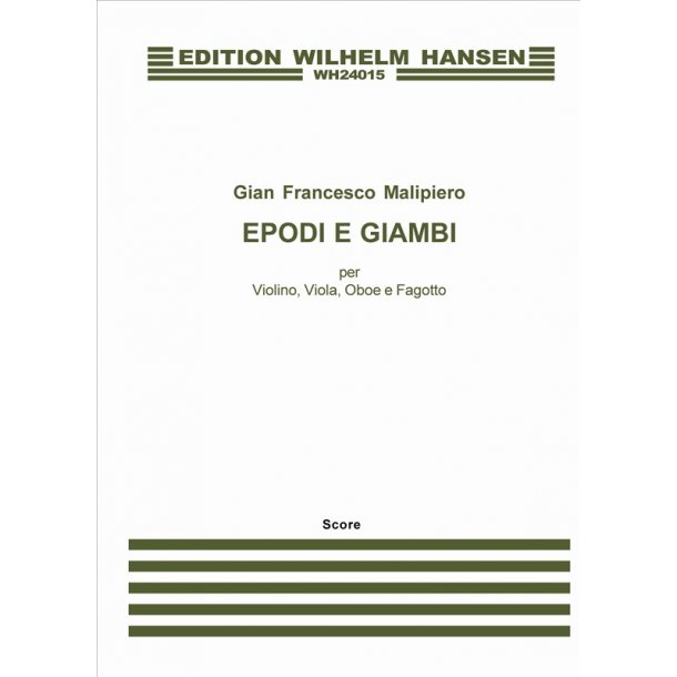 Gian Francesco Malipiero: Epodi E Giambi (Miniature Score)