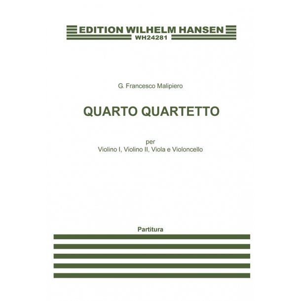 Malipiero: String Quartet No.4 (Miniature Score)