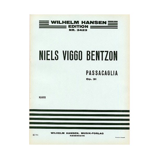 Niels Viggo Bentzon: Passacaglia For Piano Op.31