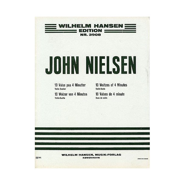 John Nielsen: Ten Waltzes For Two Violins Op.3